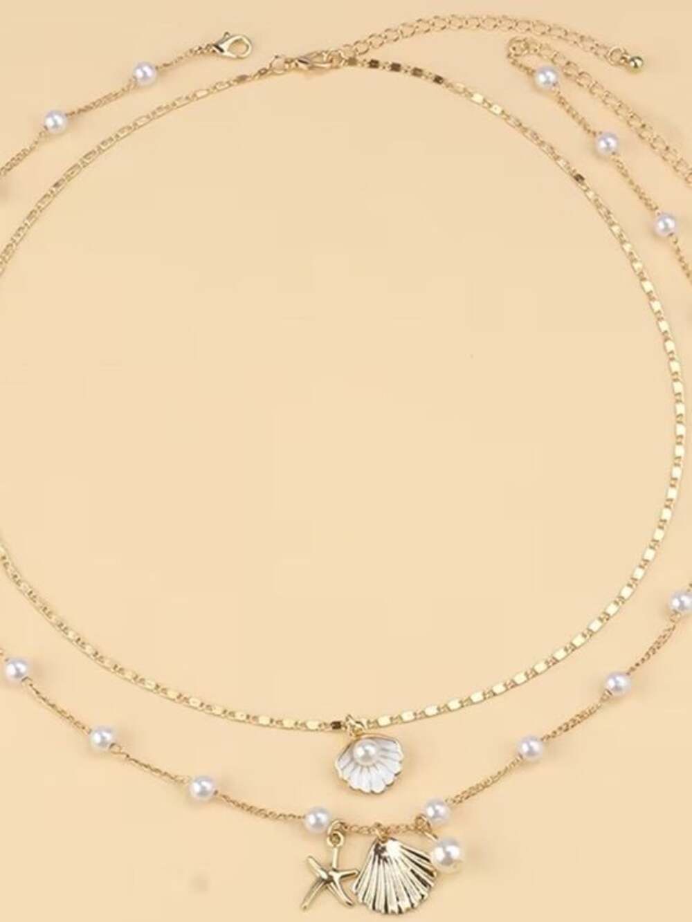 Gold Layered Pearl Shell Pendant Necklace - Women Jewelry - Picture 7 of 8